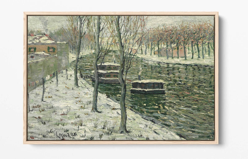 Canvas Wall Art - Ernest Lawson Houseboats Float Effect Canvas Print on MDF Frame