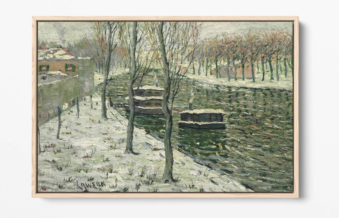 ERNEST LAWSON, HOUSEBOATS -FLOAT EFFECT CANVAS WALL ART PIC PRINT