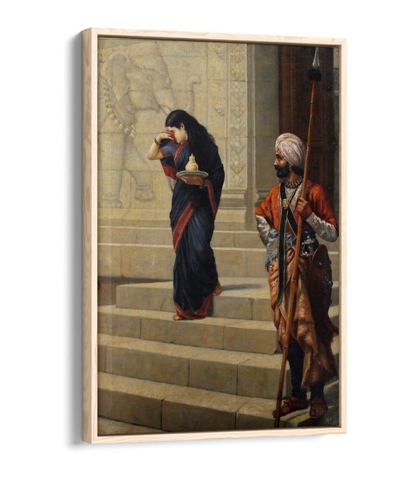 Canvas Wall Art | RAJA RAVI VARMA Sairandhri on Premium 30mm Deep Frame