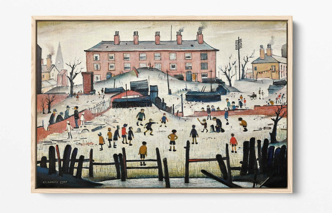 LS LOWRY CRICKET MATCH -FLOAT EFFECT CANVAS WALL ART PIC PRINT GRAFFITI- RED