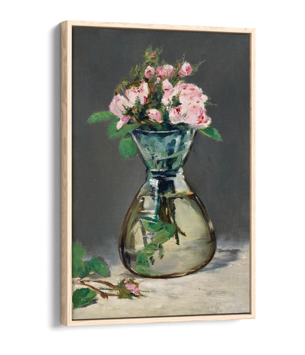 Canvas Wall Art - Edouard Manet Moss Roses Floral Print | Premium Float Effect Frame