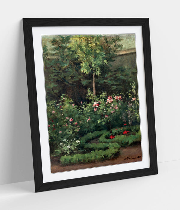 Framed Wall Art Poster Featuring Camille Pissarro Rose Garden Print - Ready To Hang