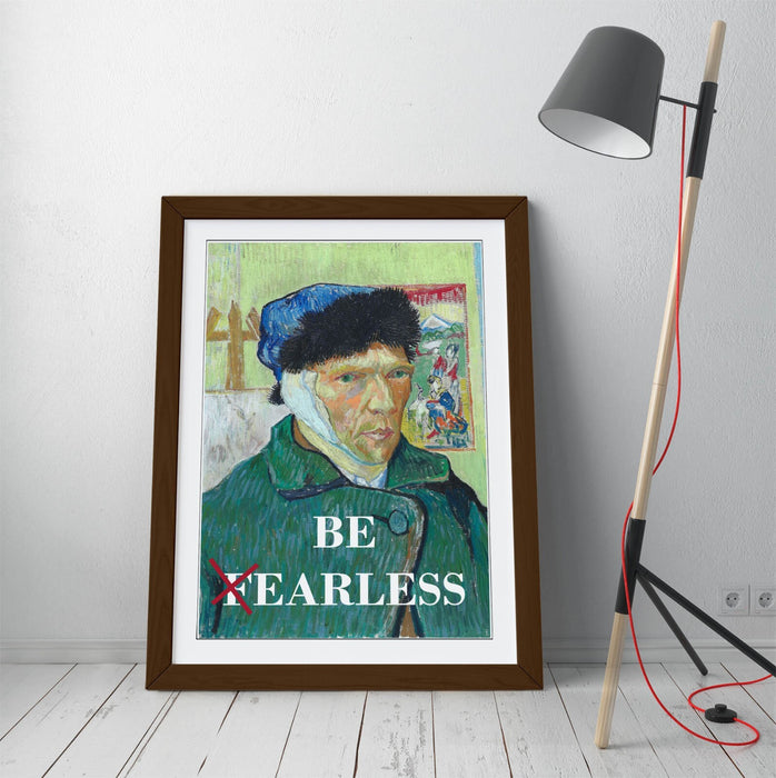 Van Gogh Wall Art – Framed Art Print With Funny 'Be Earless' Quote, Ready To Hang