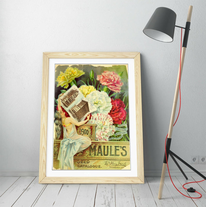 QUIRKY VINTAGE FLOWERS ADVERTISEMENT ART POSTER -FRAMED WALL ART PICTURE PRINT