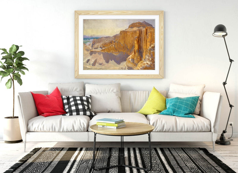 Framed Art Poster - John Singer Sargent Cliffs At Deir El Bahri Print UK Made Frame