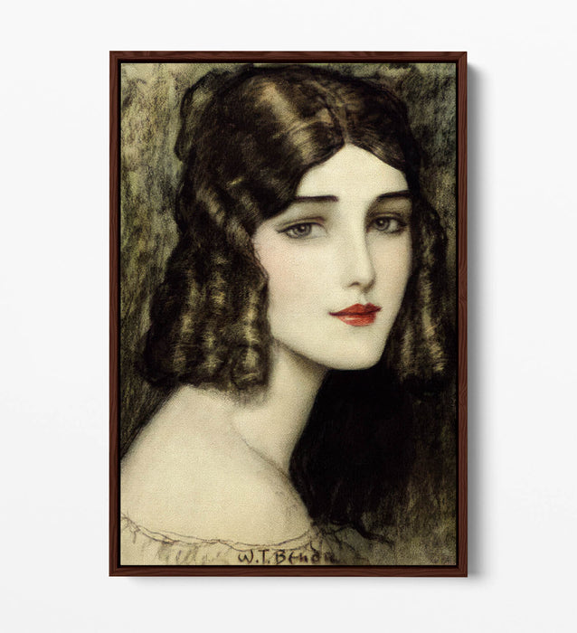 Float Effect Canvas Art | Handmade Girl With Curls Print on 30mm Deep Frame Canvas