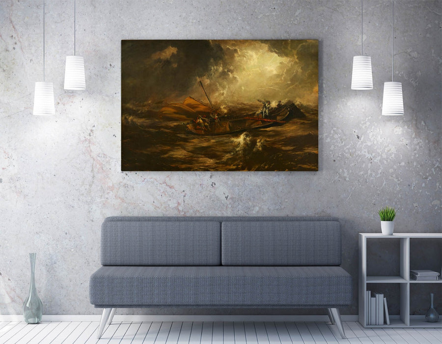 Canvas Wall Art – Anton Romako Sea Storm Painting | Premium Satin Finish Print