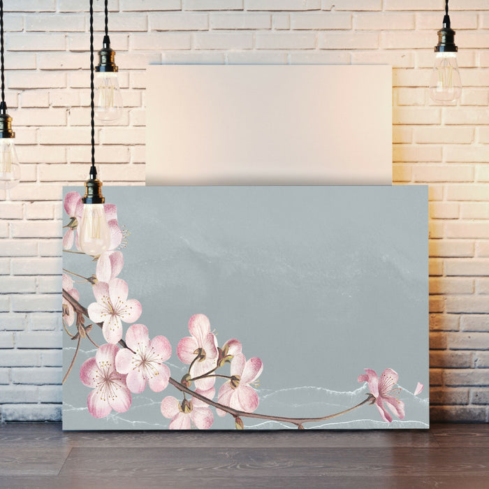 Blue Grey cherry Blossom CANVAS WALL ART PRINT ARTWORK 30MM DEEP FRAMED