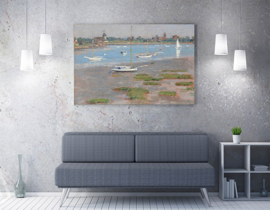 Canvas Wall Art - Theodore Robinson Riverside Yacht Club Print | Premium Varnish Finish