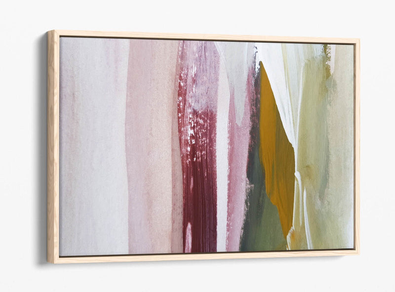 Canvas Wall Art – Abstract Paint Stroke Print | Float Effect Frame, Handmade UK Art