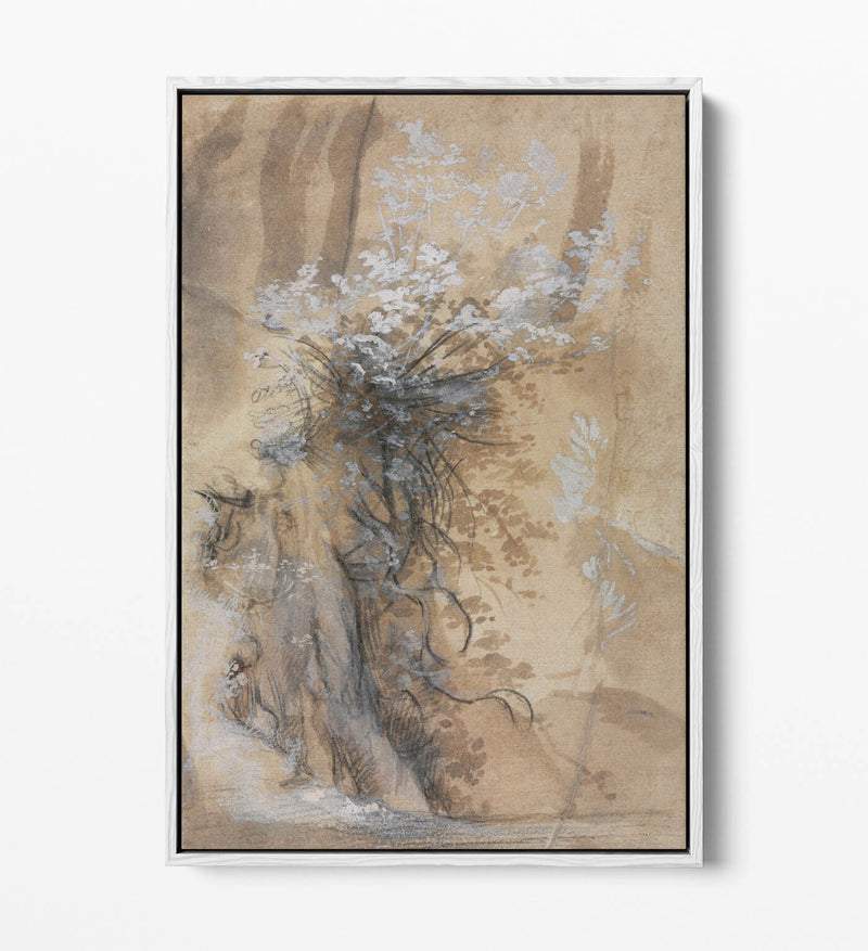 Canvas Wall Art - Federico Barocci Flowering Bush Print | Handmade Float Effect Canvas