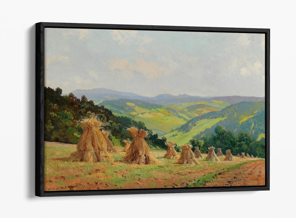 Float Effect Canvas Art - Alps Landscape Foothills Print With Premium Varnish Finish