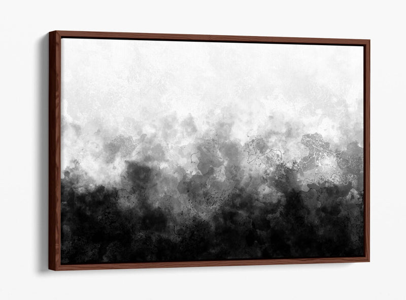 Canvas Wall Art - Abstract Black And White Sketch Print With Float Effect Frame