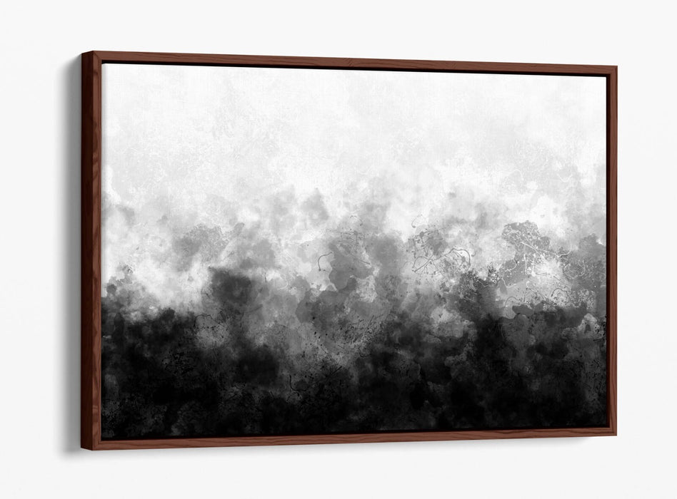 Canvas Wall Art - Abstract Black And White Sketch Print With Float Effect Frame