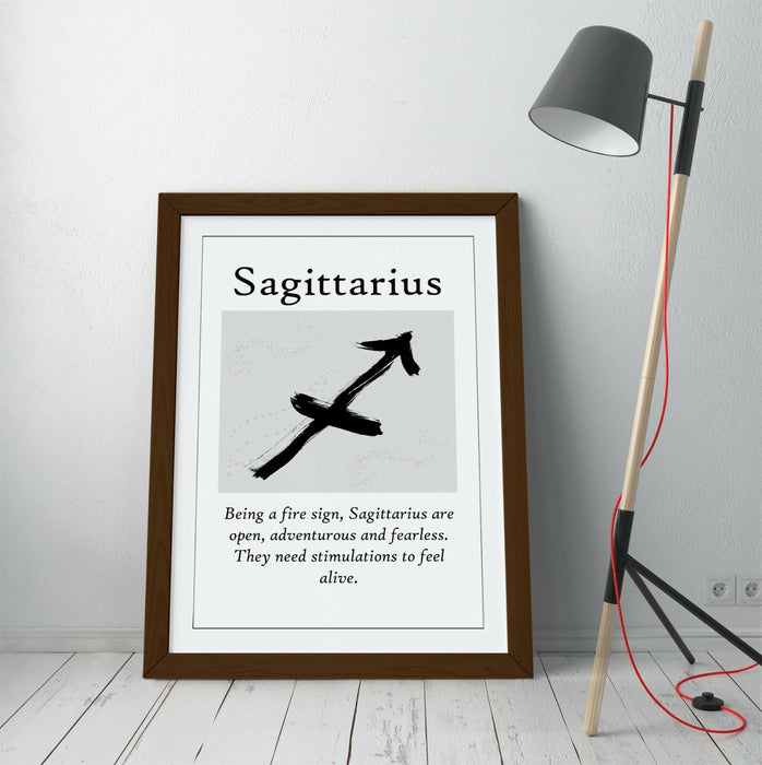 SAGITTARIUS STAR ZODIAC ASTOLOGY QUOTE SLOGAN -FRAMED WALL ART PICTURE PRINT