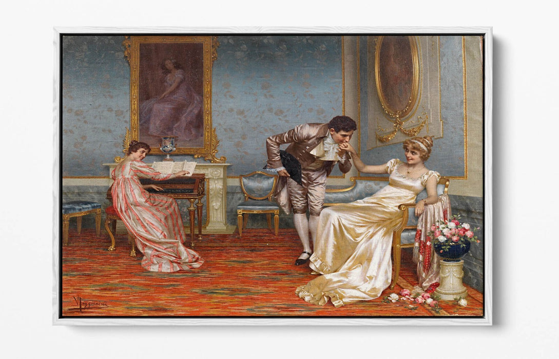 Float Effect Canvas Art - Vittorio Reggianini The Suitor | Premium 30mm Deep Frame