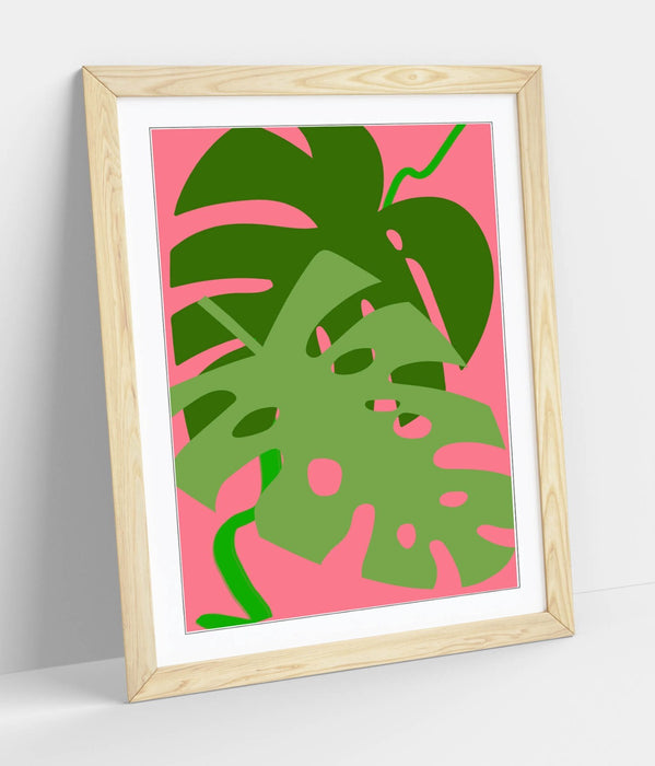 MONSTERA LEAF BOTANICAL TRENDY MINIMALIST -FRAMED WALL ART PICTURE PRINT ARTWORK