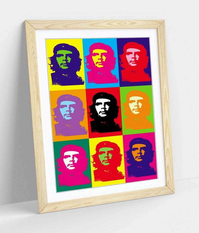 Framed Wall Art | Colourful Pop Art Print Featuring Che Guevara Poster - Handmade UK Frame