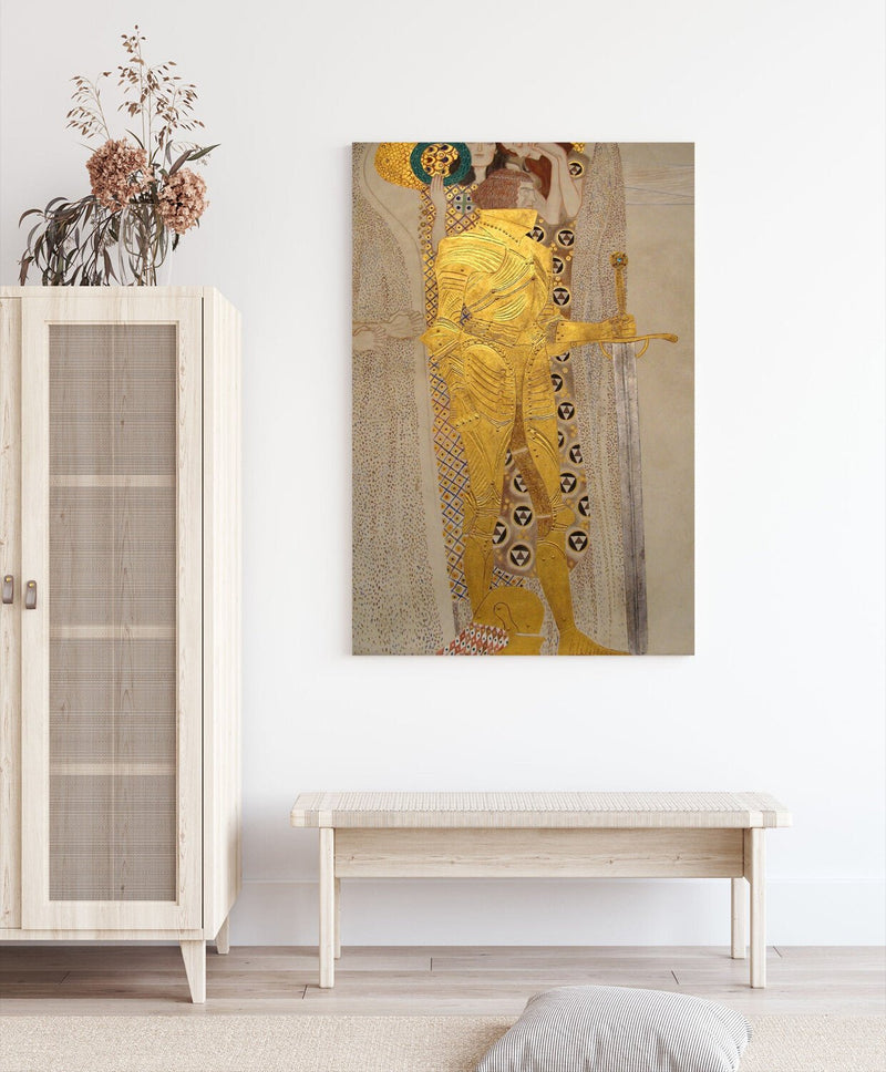 Canvas Wall Art - Framed Canvas Print of Gustav Klimt Beethoven Frieze | Premium Vibrant Color Prints