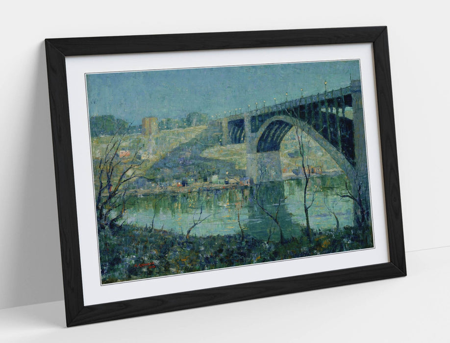 Framed Wall Art – Ernest Lawson Spring Night Harlem River Painting Print 4 Sizes
