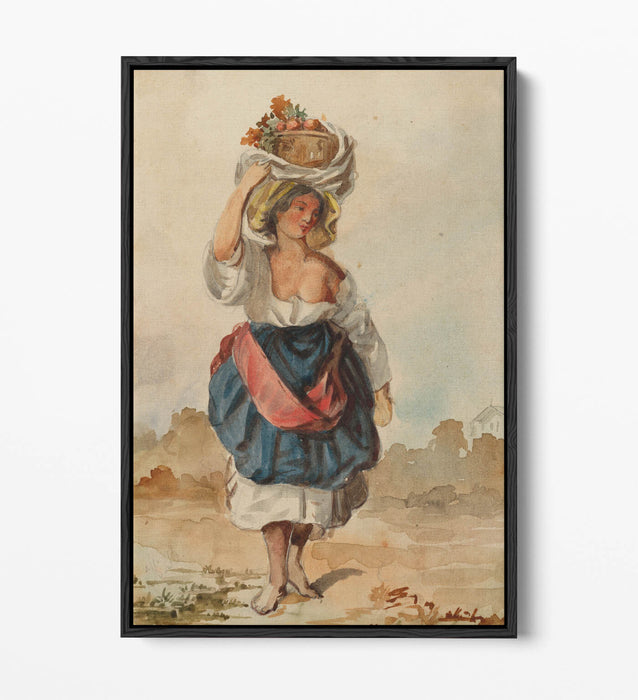 VOJTECH KLIMKOVIC, A WOMAN FROM ITALY -FLOAT EFFECT CANVAS WALL ART PRINT