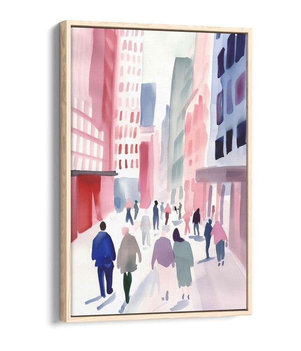 Float Effect Canvas Art – Minimalist Cityscape Wall Decor With Premium Frame