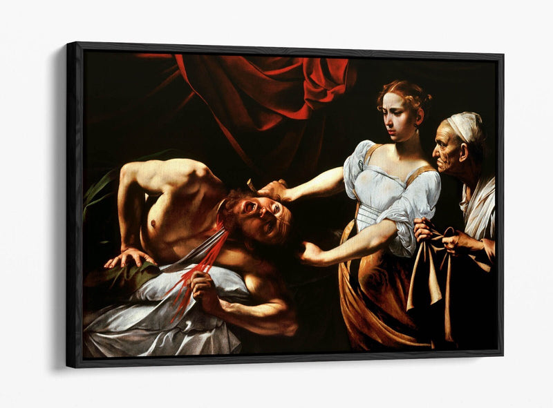 Canvas Wall Art Print - Caravaggio Judith Beheading Holofernes | Float Effect, Premium Frame