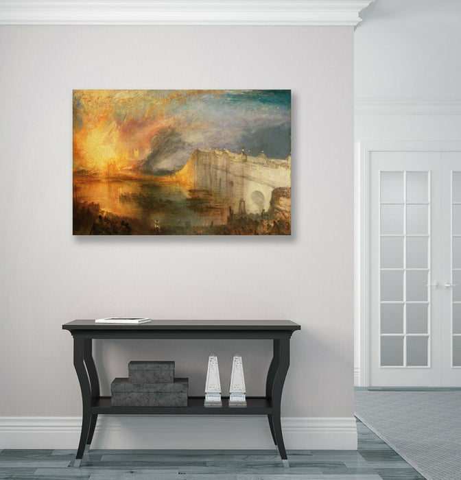 Canvas Wall Art – Framed Canvas Print of J M W Turner Burning Houses Painting