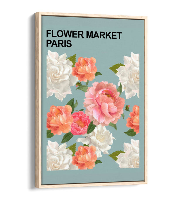 Floral Canvas Art - Flower Market Print | Contemporary Paris Floral Wall Decor