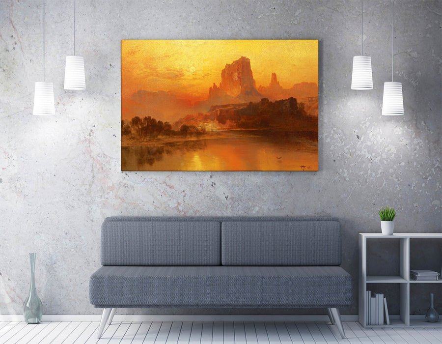 THOMAS MORAN, THE GOLDEN HOUR -CANVAS WALL ARTWORK PIC PRINT