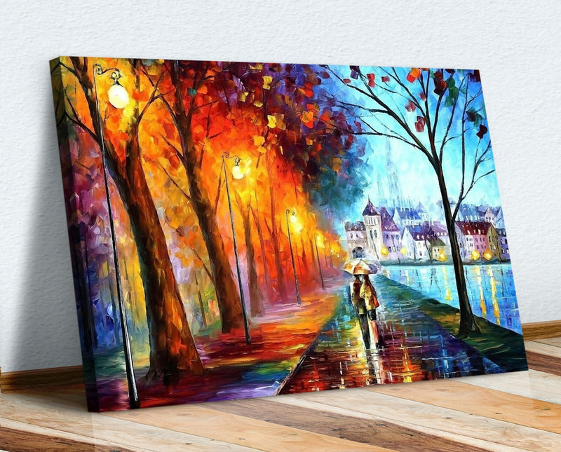 Canvas Wall Art – Colourful Autumn Couples Print | 30mm Deep Framed Artwork