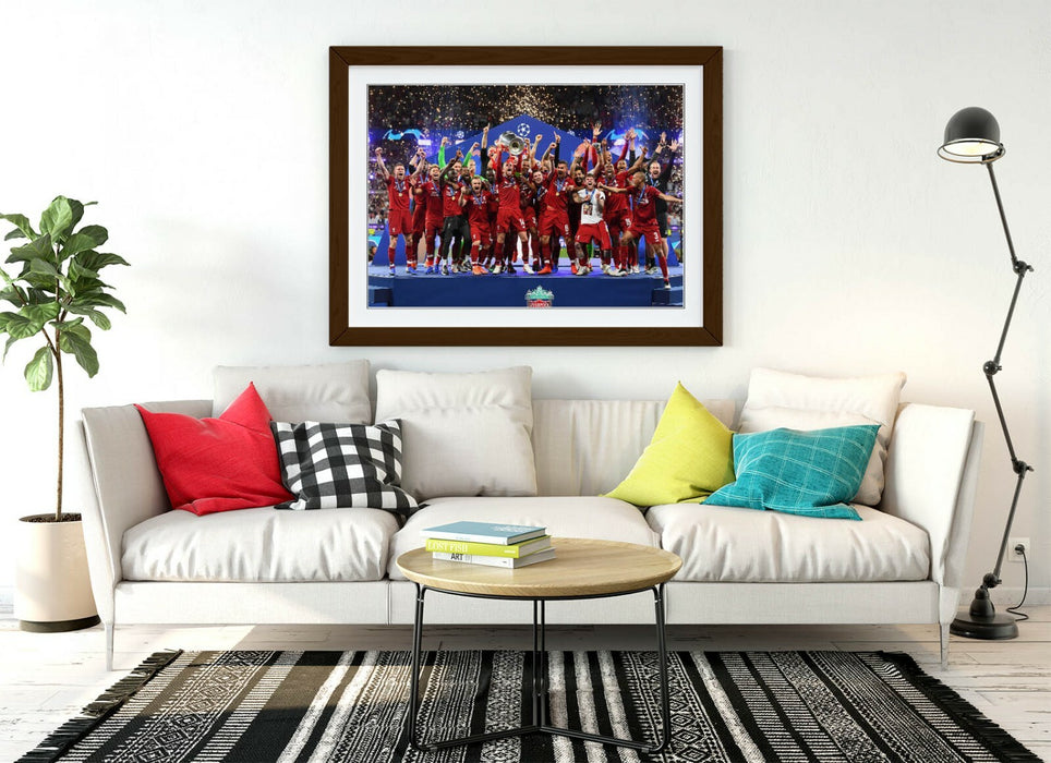 Liverpool Framed Poster – Champions League Street Art Print Blue Wall Art