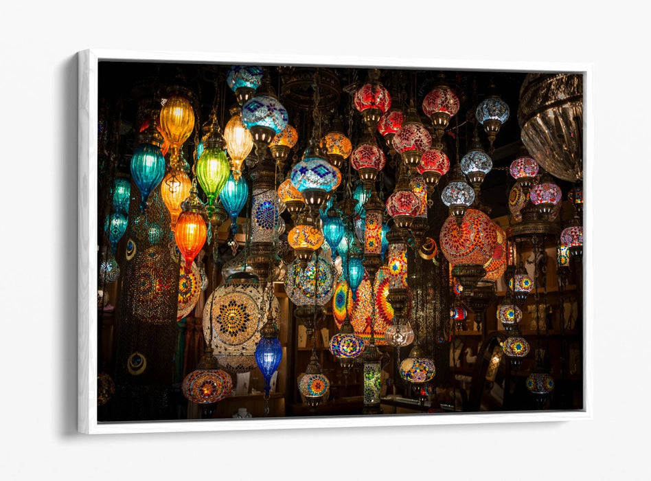 Festival Lantern Canvas - Colorful Wall Art With Float Effect & Premium Varnish Finish