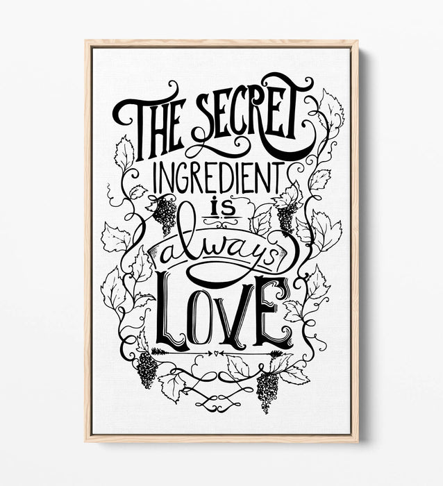 Canvas Wall Art – Love Quote Illustration | Float Effect, 30mm Deep Frame, Handmade UK
