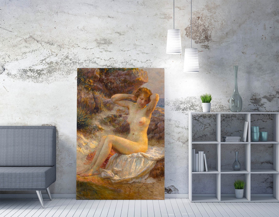 Canvas Wall Art - Vlaho Bukovac The Bather Premium Canvas Artwork Print