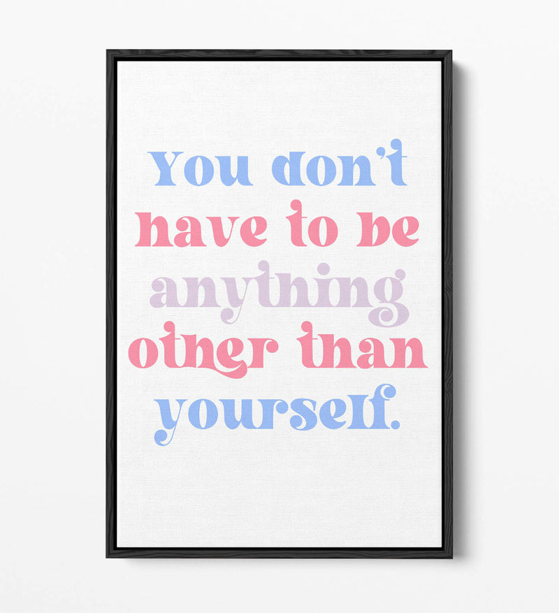 Inspirational Canvas Art – Float Effect Canvas Wall Art Print With Blue Pink Colors