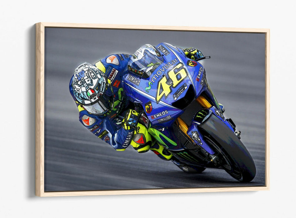 Canvas Wall Art - Valentino Rossi Float Effect Canvas Print | Handmade UK Art