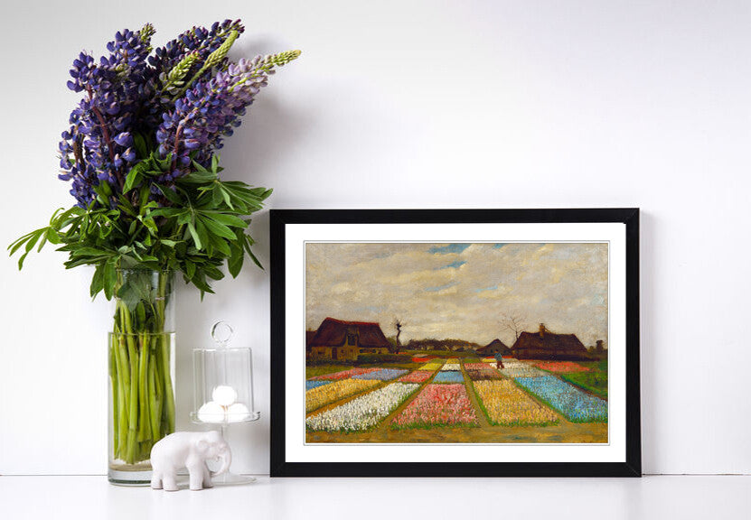 Van Gogh Wall Art – Framed Field of Bulbs Print | Dutch Flower Art Poster