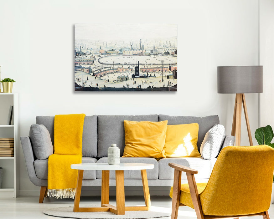 CANVAS WALL ART ARTWORK FRAMED PRINT PAINTING Ls Lowry style The Pond
