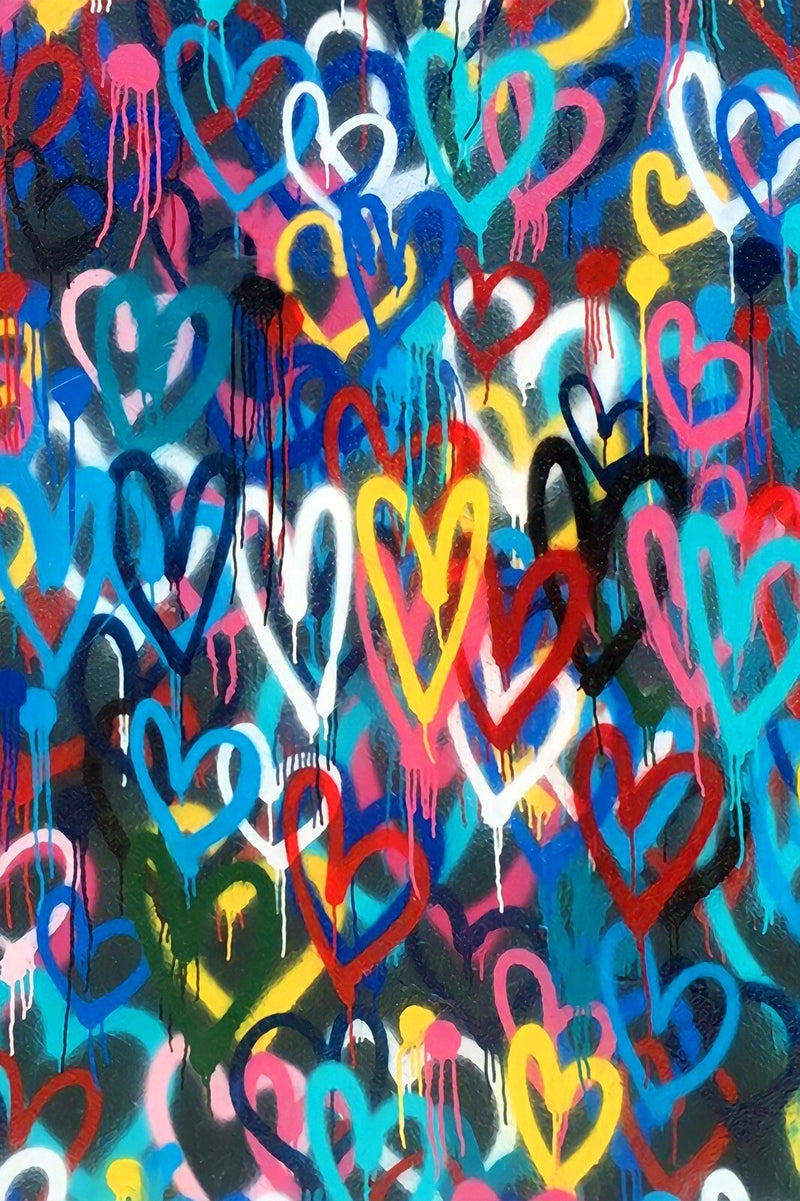 Banksy Graffiti Canvas 30x20 Portrait Love Hearts Street Art Print Wall Decor