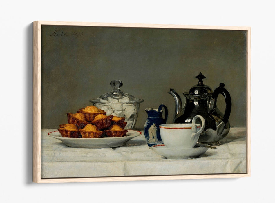 Canvas Wall Art Print – Albert Anker Melted Bread Painting on Float Effect Canvas