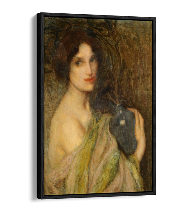 Float Effect Canvas Art - Woman With Blue Vase | Handmade UK Canvas Wall Art