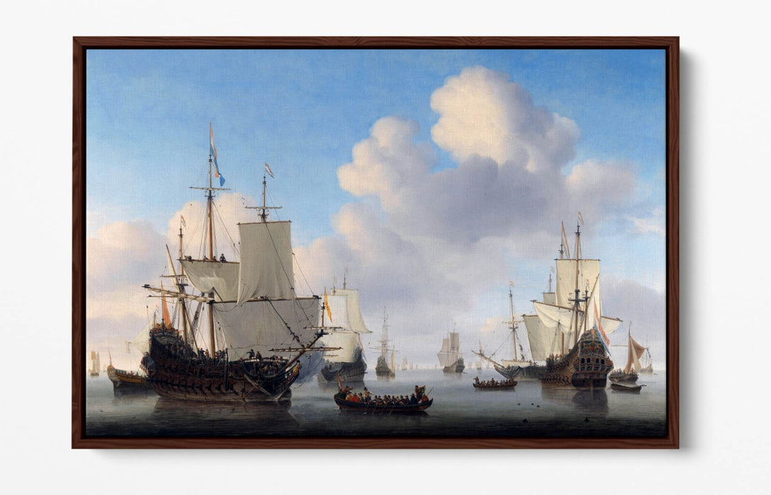 Canvas Wall Art – Willem Van De Velde Dutch Men O' War Float Effect Print