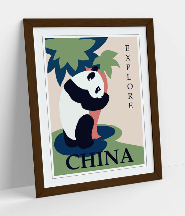 Vintage Travel Poster – Retro Wall Art With Handmade Framed Picture Print