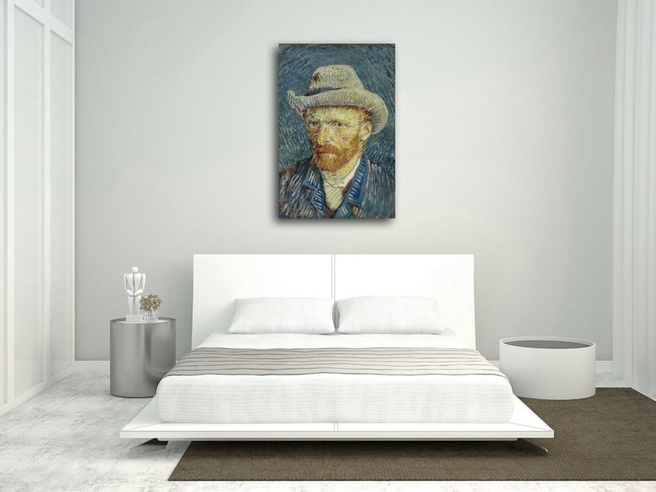 Van Gogh Self Portrait Gray Hat CANVAS WALL ART PAINTING PRINT ARTWORK CLASSIC