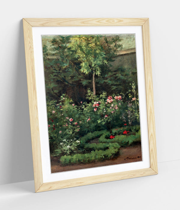 Framed Wall Art Poster Featuring Camille Pissarro Rose Garden Print - Ready To Hang