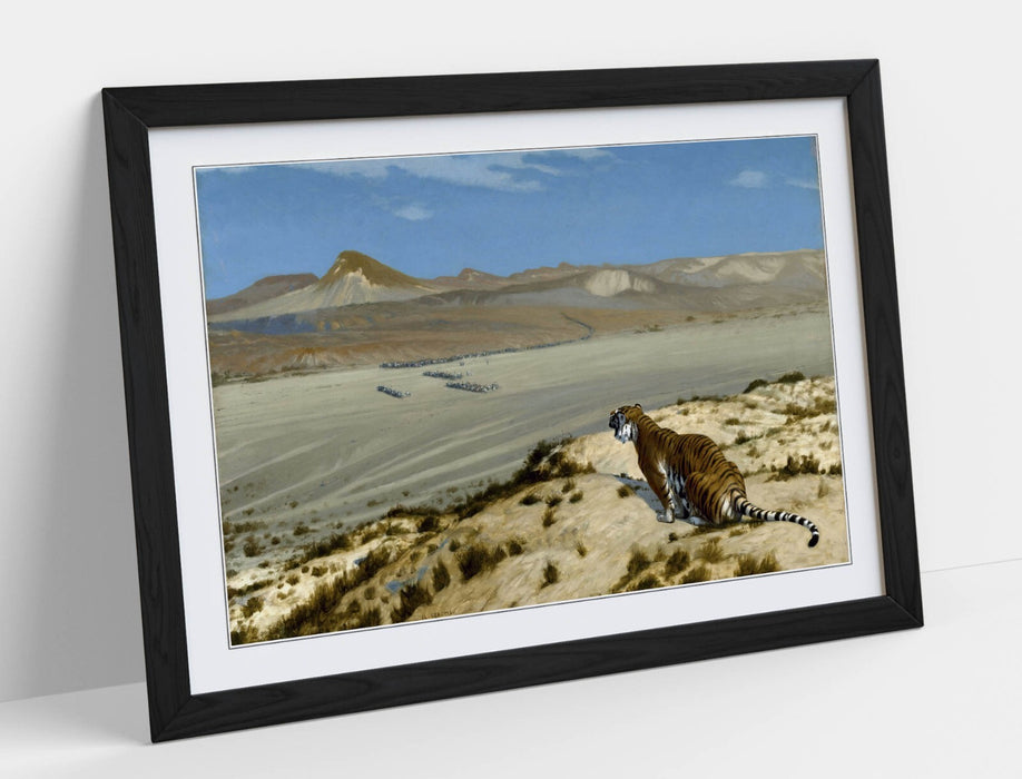 Framed Wall Art - Jean-Leon Gerome Tiger Painting | Handmade UK Frame, Matte Finish Poster