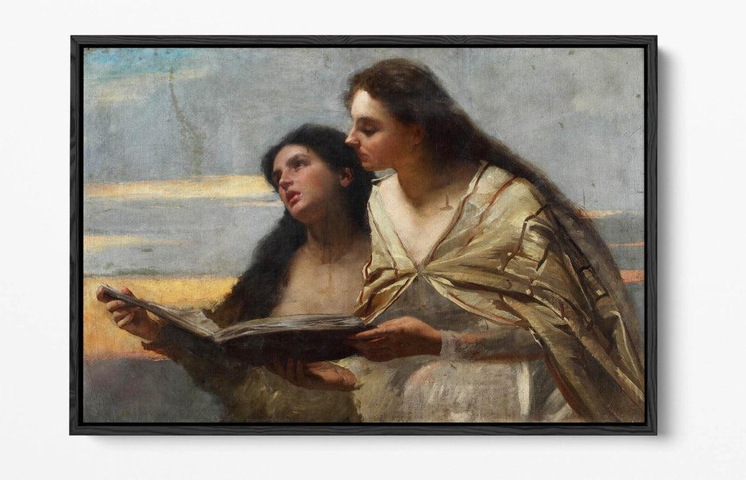 Float Effect Canvas Art - Two Women Painting on Premium Deep Frame, Ready to Hang