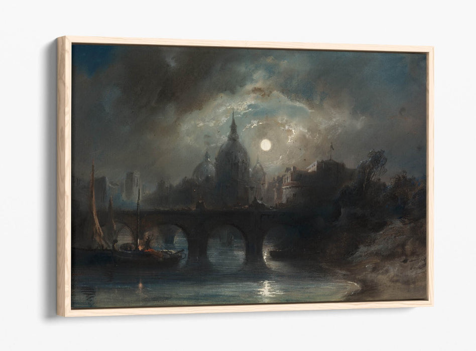 Float Effect Canvas Art - City Night Canvas Wall Art with Custom Deep Frame