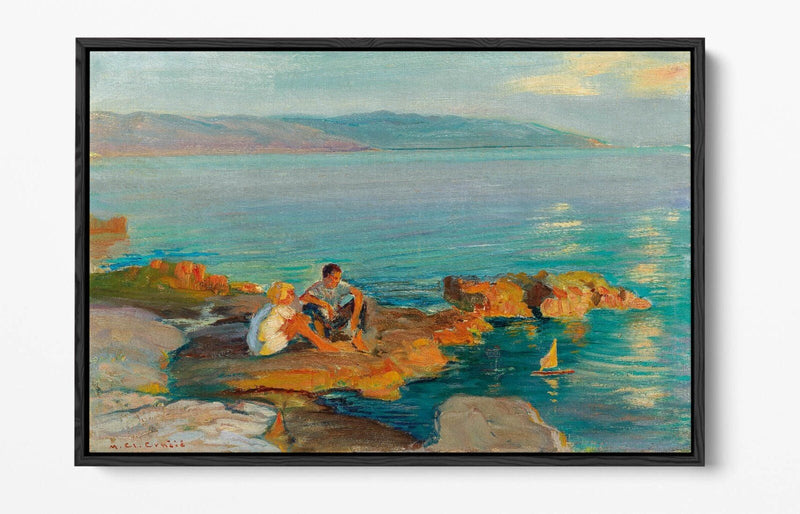 Canvas Wall Art Print - Children Beach Art With Float Effect On Premium MDF Frame